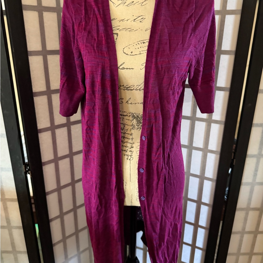 Torrid Purple Cardigan Sweater Lightweight Knit Duster